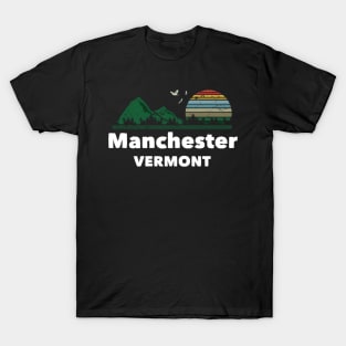 Mountain Sunset Flying Birds Outdoor Manchester Vermont T-Shirt